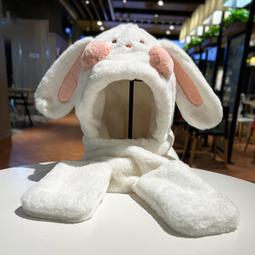 兔子毛絨帽子圍巾手套三件套護耳雷鋒帽女冬季加厚保暖東北防寒帽 歷史價格詳細信息