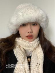 仿皮草帽子漁夫帽冬季韓版女士2023新款顯臉小護耳盆帽毛絨保暖 歷史價格詳細信息