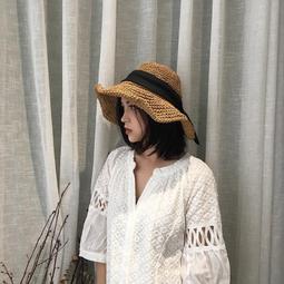 草帽日系可折疊手工編織草帽女春夏度假沙灘大檐遮陽小清新水桶草帽女 新品 歷史價格詳細信息