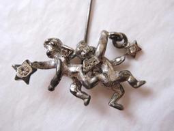 【戴大花】SIO BELL TULLY NY 來自紐約 鐵灰色圓牌 牡羊座符號 山羊頭符號 領帶 領口別針-#G12 歷史價格詳細信息