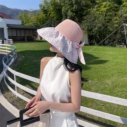 純色蝴蝶結漁夫帽子女大頭圍夏季高級感潮流戶外太陽帽防曬遮陽帽 歷史價格詳細信息