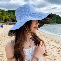 漁夫帽大帽檐防紫外線黑膠太陽帽女防曬帽遮臉護頸顯臉小遮陽帽子  滿300發貨 歷史價格詳細信息