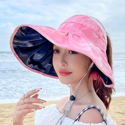 黑膠沙灘帽遮陽帽女夏季鏤空草帽抗UV大帽簷遮臉防曬太陽漁夫帽 歷史價格詳細信息