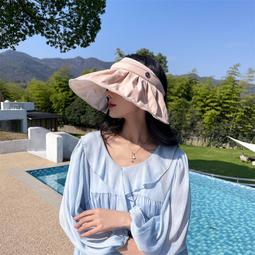 夏季韓版貝殼帽黑膠遮陽帽發箍式空頂帽遮臉防曬帽簡約太陽帽批發 歷史價格詳細信息