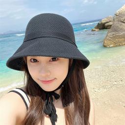 優雅百搭柯根紗蝴蝶結細草編漁夫帽女夏季可摺疊防曬遮陽法式草帽 歷史價格詳細信息