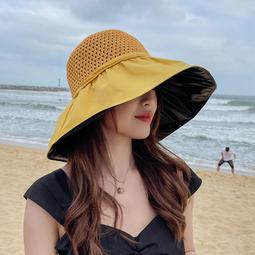 【遮陽】【防曬】臉韓版潮遮陽 沿防曬太陽帽 雙面帽 女春秋 遮陽帽 防曬帽 漁夫帽 穿搭必備 歷史價格詳細信息