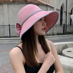 韓版蝴蝶結漁夫帽女夏時尚顯臉小防紫外線遮陽帽大簷防曬太陽帽子 歷史價格詳細信息
