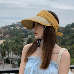 草編 無頂 遮陽帽 髮箍 草帽 編織 防曬 防飛 帽子 鴨舌帽 造型帽 拉菲草 度假 海邊 運動 出國 韓國 歷史價格詳細信息