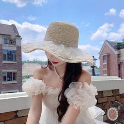 草帽新款草帽女夏季防曬遮陽帽子大帽檐海邊沙灘草編漁夫帽太陽帽 新品 歷史價格詳細信息