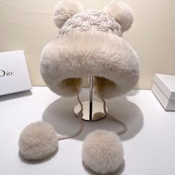 韓國小熊護耳帽 顯小臉 毛線帽 熊熊耳朵 可愛 遮耳帽 毛帽 針織帽 毛毛 QQ毛 兔耳朵 貓咪耳朵 網紅 歷史價格詳細信息