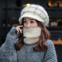 針織兔毛護耳帽女秋冬韓版顯臉小保暖毛線雷鋒帽騎車防寒毛絨帽子 歷史價格詳細信息