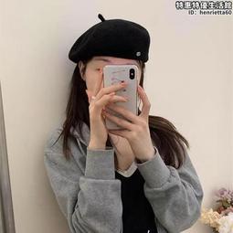 100%羊毛呢貝雷帽女秋冬高品質日系立體簡約棕咖色時髦大頭畫家帽 歷史價格詳細信息
