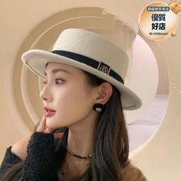 帽子氣質優雅禮帽法式名媛風大頭圍帽子平頂草帽海邊度假太陽帽防曬帽 歷史價格詳細信息