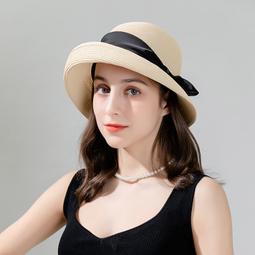 夏季遮陽帽女百搭蝴蝶結草帽休閒防晒帽遮臉太陽帽可摺疊-時尚女裝 歷史價格詳細信息