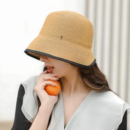 帽子女透氣顯臉小遮陽帽時尚百搭草帽撞色太陽帽大檐防曬漁夫帽夏 歷史價格詳細信息