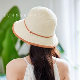 赫本風草帽子女春夏防曬漁夫帽小香風蝴蝶結盆帽海邊度假太陽帽潮 歷史價格詳細信息