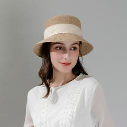 帽子女防曬草帽簡約小香紙草帽大頭圍定型帽顯臉小遮陽透氣漁夫帽 歷史價格詳細信息