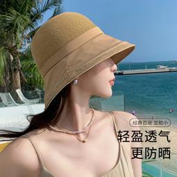 防曬草帽時尚百搭出游沙灘遮陽韓版可折疊鴨舌馬術蝴結帽 歷史價格詳細信息