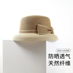 帽子女時尚小帽檐草帽防曬遮陽禮帽顯臉小防紫外線草帽 歷史價格詳細信息