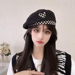 棋盤格子貝雷帽子女秋冬季復古百搭大頭圍顯臉小眾網紅云朵畫家帽特惠超夯 精品 歷史價格詳細信息