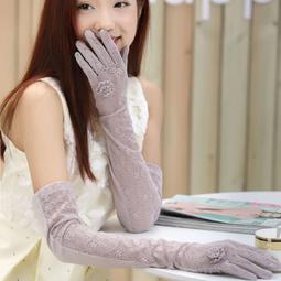 夏天防曬手套女防薄款開車騎電車冰絲蕾絲短款彈力防滑觸屏 歷史價格詳細信息