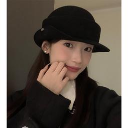 羊毛漁夫帽子女秋冬保暖復古優雅時尚顯臉小氈帽英倫毛呢捲邊禮帽 歷史價格詳細信息