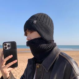 帽子男士冬季加絨護耳針織毛線帽加絨加厚圍脖戶外騎車保暖帽防寒 歷史價格詳細信息