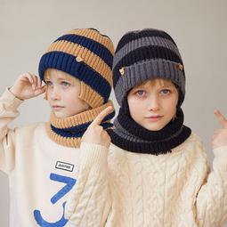 兒童帽子圍脖兩件套秋冬防風保暖加絨護耳卡通可愛寶寶圍巾DRMZ08 歷史價格詳細信息