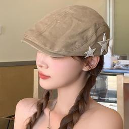 台灣現貨美式復古五角星貼布堆堆帽子女街頭休閒顯臉小套頭包頭冷帽月子帽 歷史價格詳細信息