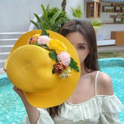 網紅夏季小女孩遮陽草帽  女童帽子  女寶夏款沙灘兒童防晒帽子太陽漁夫漁夫帽-時尚女裝 歷史價格詳細信息