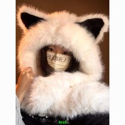 小熊耳朵帽子圍巾一體女冬季韓版可愛少女加厚保暖毛絨圍脖手套潮#促銷 #現貨 #可開發票 歷史價格詳細信息