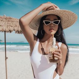 夏季女士麥稈草編平頂平簷禮帽超大帽簷遮陽草帽超寬簷防曬遮陽帽 歷史價格詳細信息