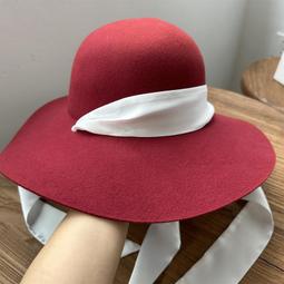 赫本風復古優雅大蝴蝶結黑色羊毛呢盆帽女秋冬英倫百搭禮帽漁夫帽 歷史價格詳細信息