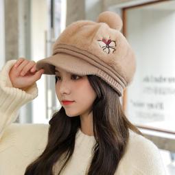 毛絨帽子女冬季可愛加厚秋冬保暖卡通女款漁夫帽白色2023新款盆帽 歷史價格詳細信息