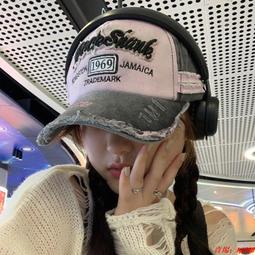 棒球帽復古破洞黑色可調節戶外防曬休閑舒適快干網眼透氣帽子定制 歷史價格詳細信息