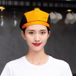 廚師餐飲工作帽定制咖啡西餐服務員專用貝雷帽男女前進帽子印logo 歷史價格詳細信息