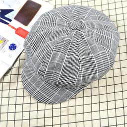 英倫復古鴨舌帽(格紋灰色)[大買家] 歷史價格詳細信息