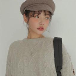 韓國 畫家帽 貝蕾帽 毛呢 八角帽 軍帽 黃色 綠色  百搭 姊妹 閨蜜 復古風 歷史價格詳細信息