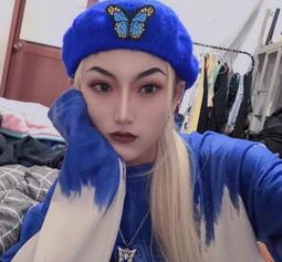 蝴蝶結黑色貝雷帽女秋冬新款大頭圍復古時尚保暖護耳針織畫家帽子#促銷 #現貨 #可開發票 歷史價格詳細信息