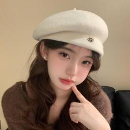 羊毛貝雷帽女秋冬新款ins網紅氣質復古優雅空姐帽日系百搭帽子冬 歷史價格詳細信息