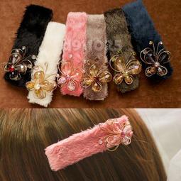 ☆韓國進口-溫暖甜心 毛料斜紋大蝴蝶結金飾吊牌 香蕉夾(28-8-1)*(現貨) 歷史價格詳細信息