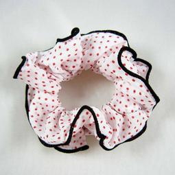 【MoDo魔荳】＊全新＊《甜美韓系款@黑邊波卡大圓點大腸髮束。大圓點點大腸髮圈。大圓點點大腸圈圈束。大圓點點髮飾》〈柿子紅〉 歷史價格詳細信息