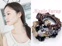 ☆韓國進口-氣質雅調 簡單雙圓圈水晶鑽緞帶髮圈/髮箍(800-57-1)星燦灰黑*(現貨) 歷史價格詳細信息