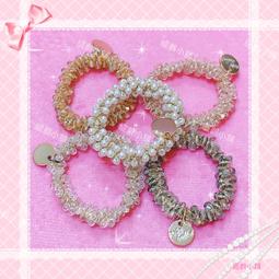 珍珠髮圈 清新粉色系甜美電鍍髮圈髮飾 高彈力髮束髮帶髮飾飾品髮夾 【C-004】玫紅色頭花-新娘發飾新娘頭飾結婚飾品配飾 歷史價格詳細信息