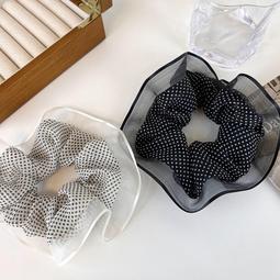 黑色大髮圈韓國網紅法式復古扎頭髮橡皮筋髮圈春季小眾髮飾女 歷史價格詳細信息