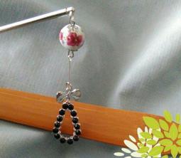 D0130-5_復古珍珠彩鑽苗銀鏤空水滴古典髮簪 步搖髮釵 歷史價格詳細信息