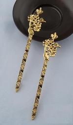 D0170-7_金色扇子圖騰造型古典髮簪 歷史價格詳細信息