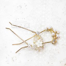 珍珠花朵髮簪 髮釵 水鑽髮叉 新娘髮飾盤髮 新娘髮插 U型髮插 婚攝 伴娘 表演 拍照 髮簪 歷史價格詳細信息