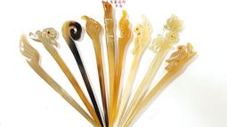 精品黃牛角髮簪 牛角髮叉 復古髮叉 髮髻 飾品 長16-18cm 價格比較,價格查詢,歷史價格詳細信息