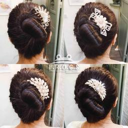 F.R.O.G.S F0485(現貨)日韓優雅盤頭INS雙花葉子滿天星水鑽五齒造型新娘盤髮髮叉髮梳髮簪髮飾髮釵步搖 歷史價格詳細信息